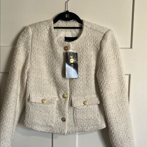 Elegant White Tweed Jacket